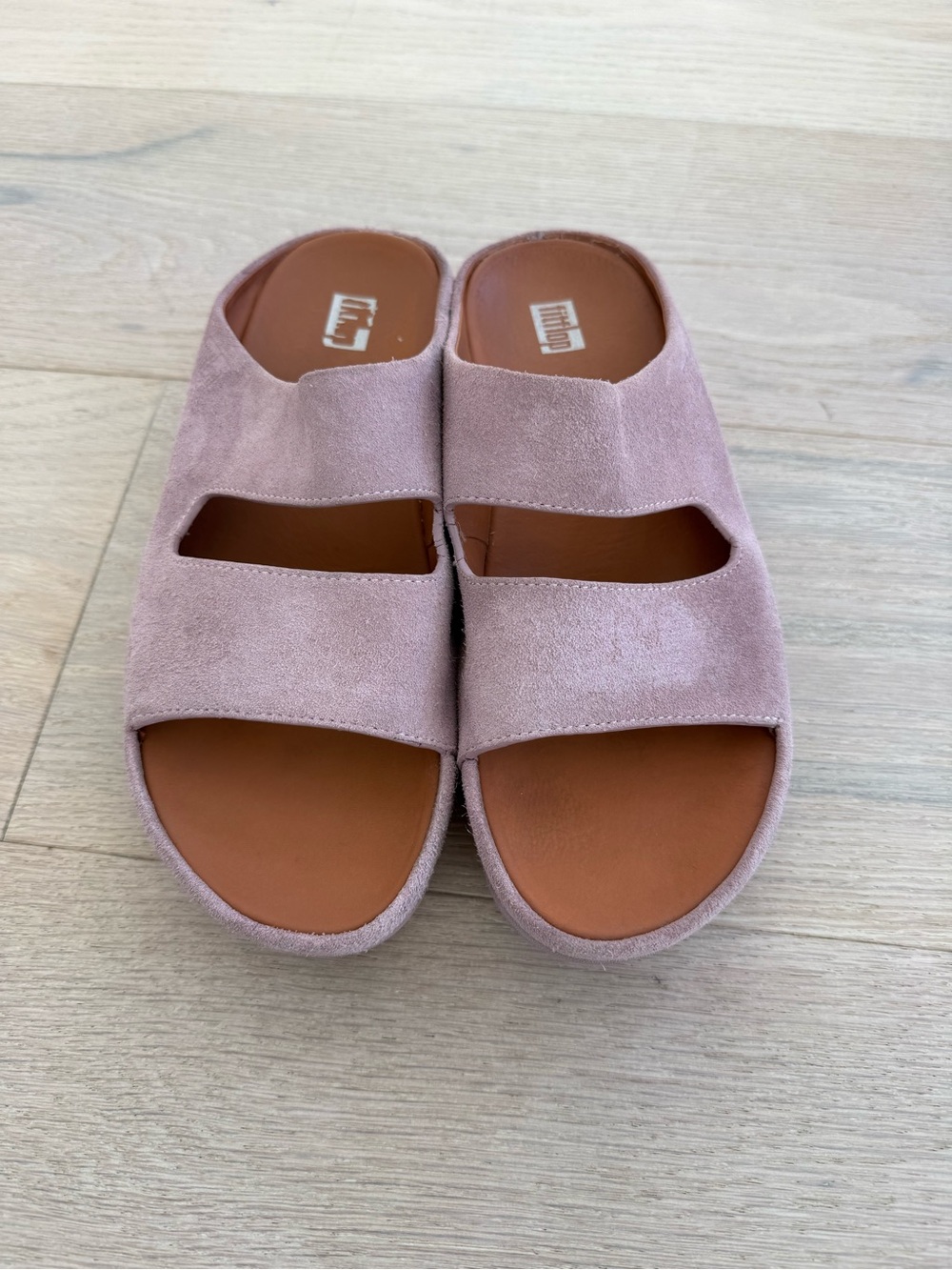 Fitflop SHUV Two-Bar Leather Slides Size 8 - Picture 2 of 10